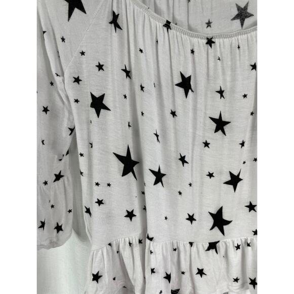 50% OFF Ducts Star Top Half Sleeve Scoop Neck Peplum Frill - Picture 2 of 5